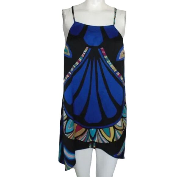 NICOLE Cami/Ultra Mini Dress, S, Bold print, Spag Straps, Hi-low, Knotted back - Picture 12 of 15